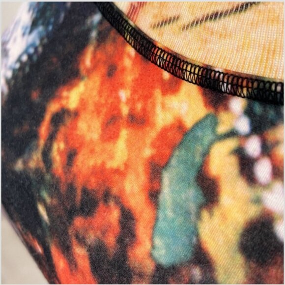 Alberto Makali - Orange Leopard and Volcanic Lava Print Short Sleeve Tee Shirt - Picture 12 of 16